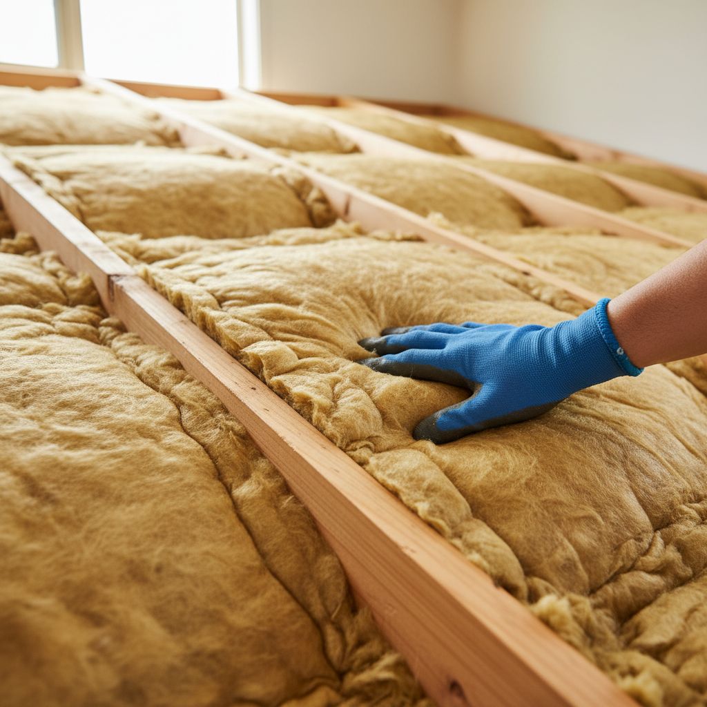 R6.0 glasswool batt fitted snugly between rafters